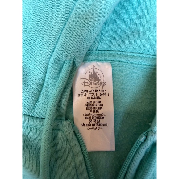 Disney Mickey Mouse Aqua Blue Zip Up Hoodie Adult Small Walt Disney - Picture 5 of 8